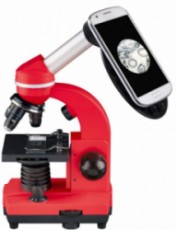 Bresser Junior Biolux SEL 40x-1600x Red - školní červený mikroskop s preparáty