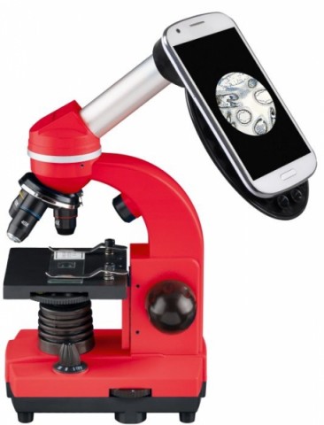 Bresser Junior Biolux SEL 40x-1600x Red - školní červený mikroskop s preparáty 1